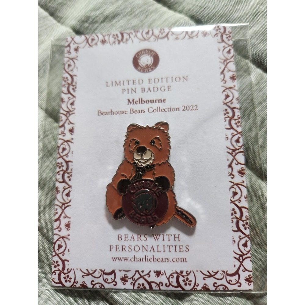 Charlie Bears Limited Edition 300 Pin Badge Melbourne 2022 NEW